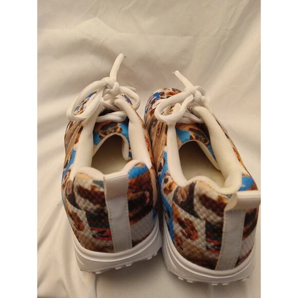 Dog Breeds Shoes Women' Size 38 Multi Color White Dog Lover Poodle Pug Lab - Picture 5 of 9